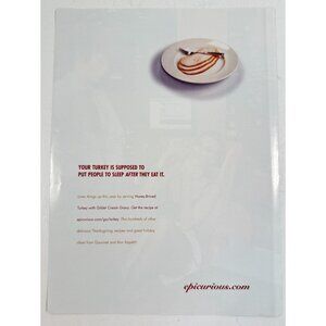 Vintage 2000 Epicurious Turkey Dinner Advertisement Print Ad